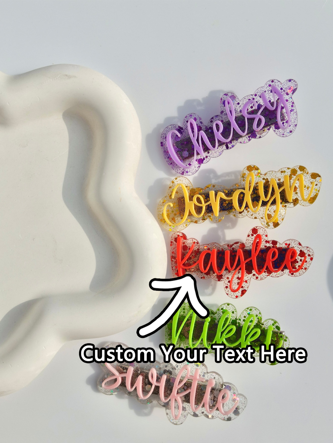 Personalized Engraved Gift - 1PC Custom Hair Clip - Personalized